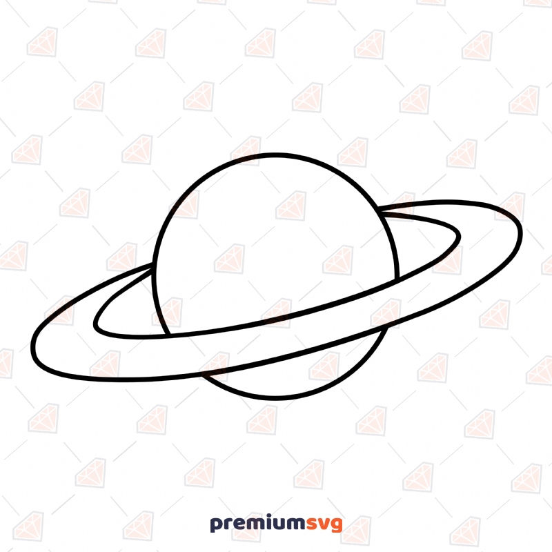 Planet Saturn Outline SVG, Saturn Clipart SVG Instant Download Sky/Space Svg