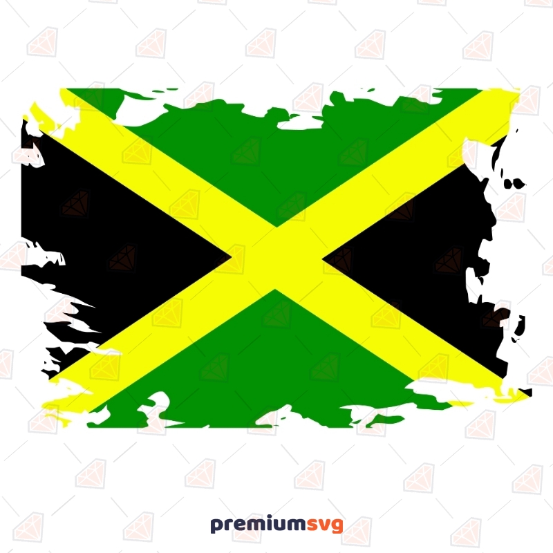 Distressed Jamaica Flag SVG Flag SVG Svg