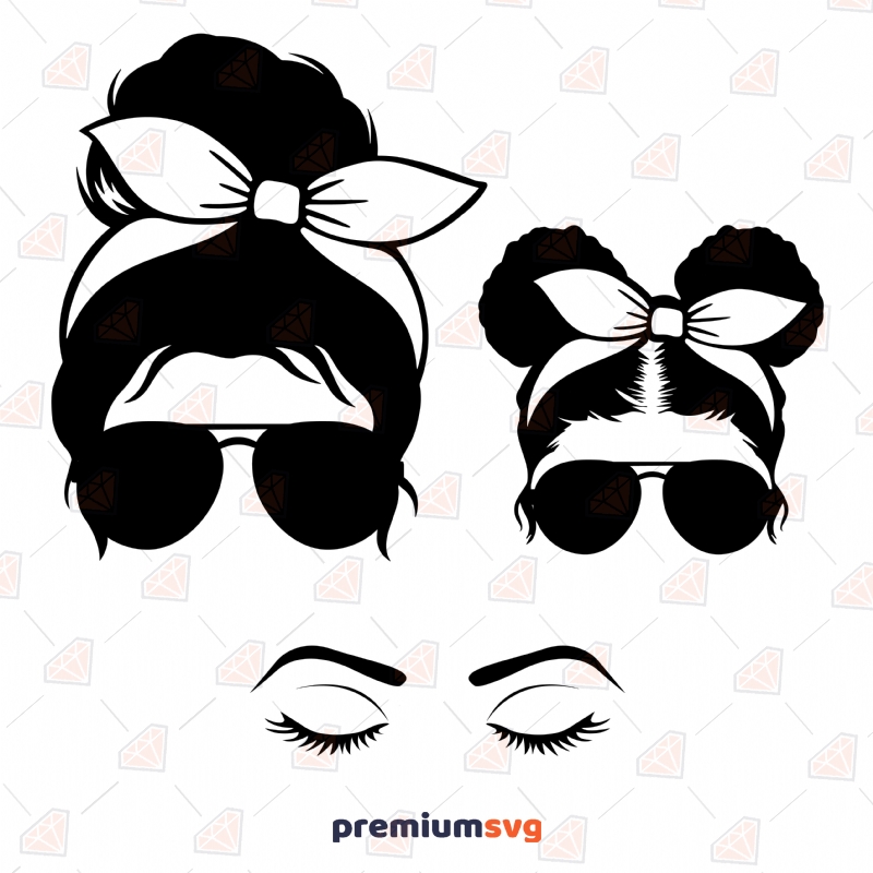 Black Momlife Kidlife Messy Bun SVG Cut File Messy Bun SVG Svg