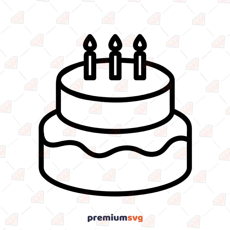 Birthday Cake SVG Cut File, Instant Download Birthday SVG Svg