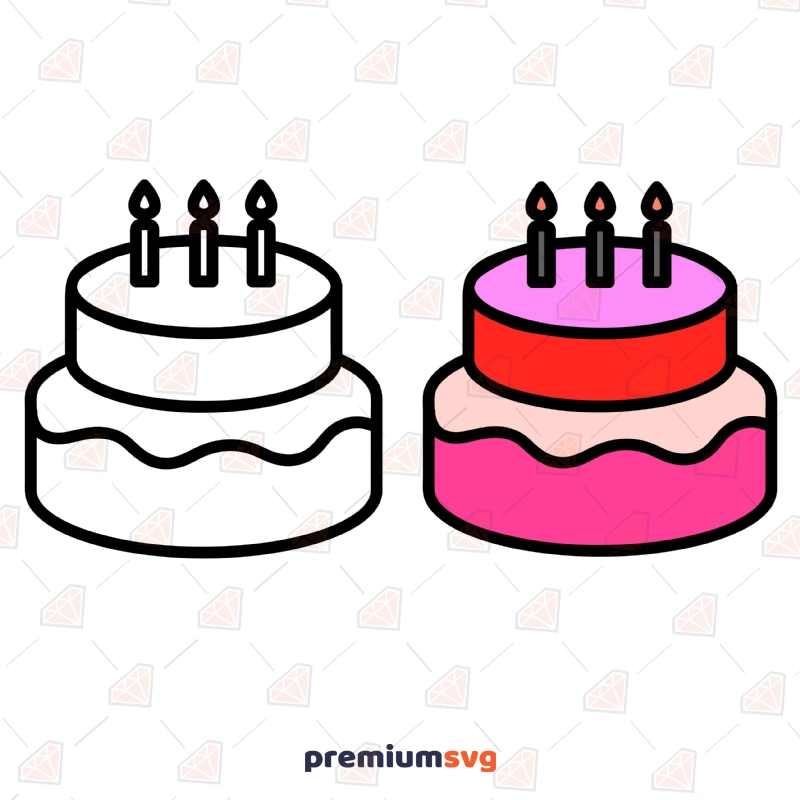 Birthday Cakes SVG Cut File, Instant Download Birthday SVG Svg