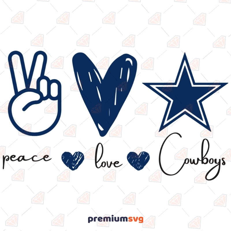 Peace Love Cowboy SVG Cut File, Peace Love Rodeo SVG T-shirt Svg