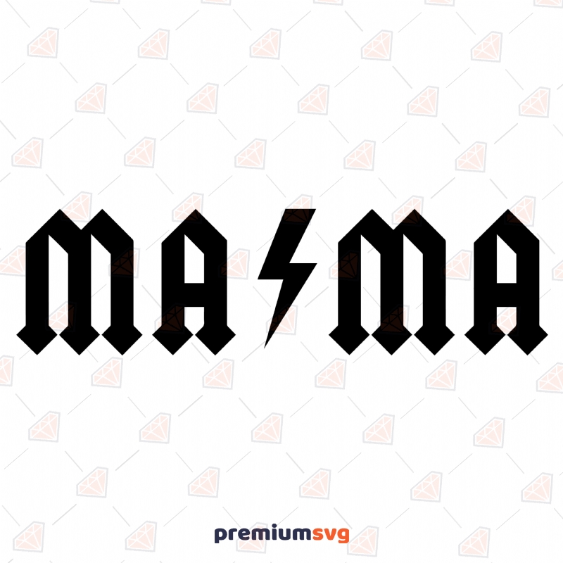 Acdc Mama SVG Cut Files, AC DC Mama Vector Instant Download Sign and Symbol Svg