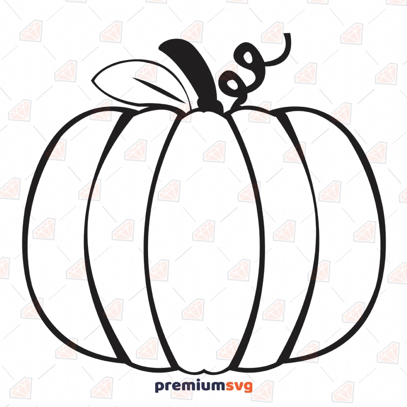 Black Pumpkin Outline SVG, Basic Pumpkin SVG Instant Download Halloween SVG Svg