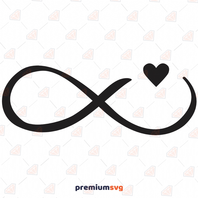 Infinity Heart SVG, Infinity with Heart SVG Instant Download Drawings Svg