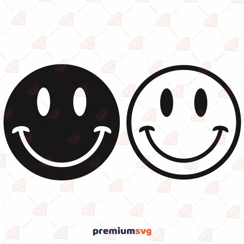 Smiley Face SVG Cut Files, Smile Vector Instant Download Cartoons Svg