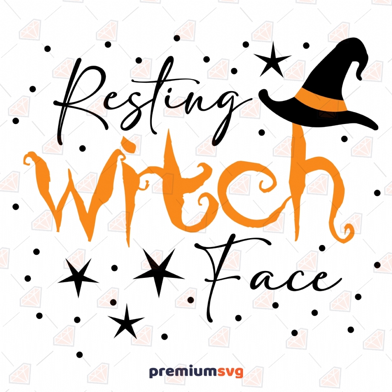 Resting Witch Face SVG, Witch Halloween SVG Halloween SVG Svg