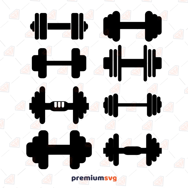 dumbbell clipart black and white