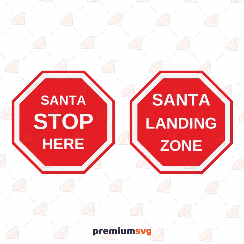 Santa Landing Place Sign SVG Cut File Christmas Svg
