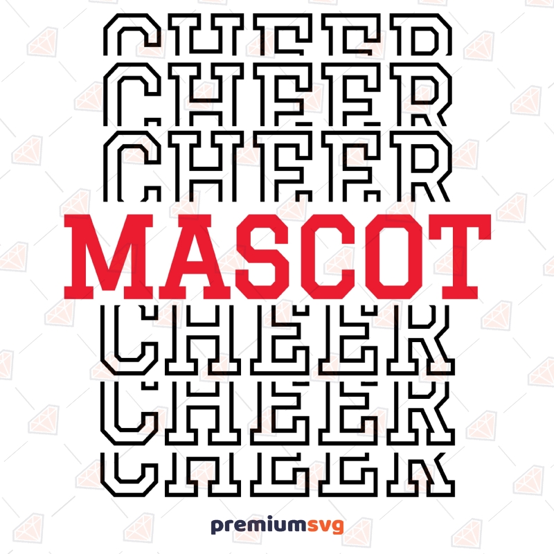 Cheer Mascot SVG Cut File, Cheer Instant Download T-shirt SVG Svg