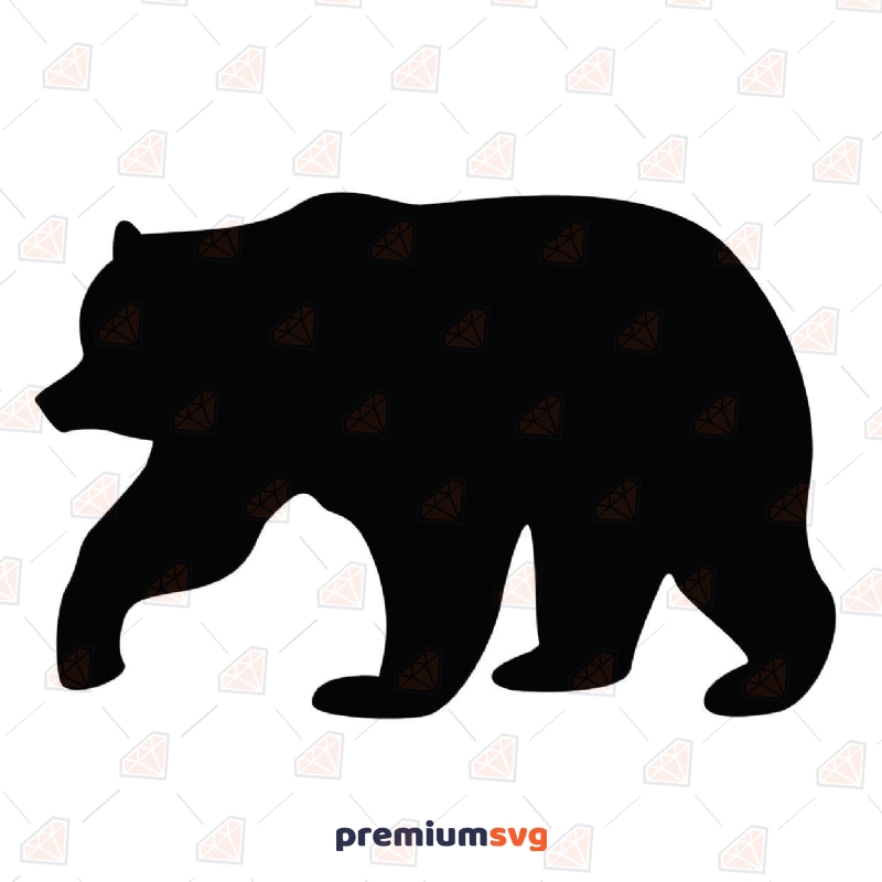 Black Bear SVG Design, Bear Cut File Instant Download Wild & Jungle Animals SVG Svg
