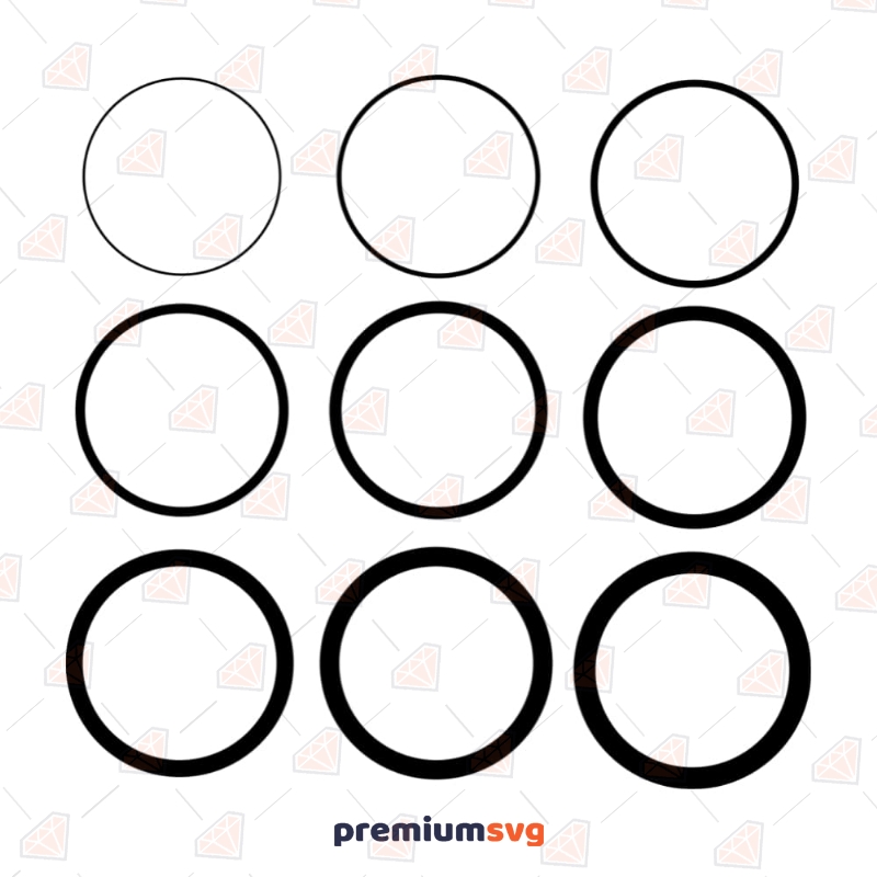 Circle SVG Bundle | Different Thickness Circle SVG Cut Files Geometric Shapes Svg