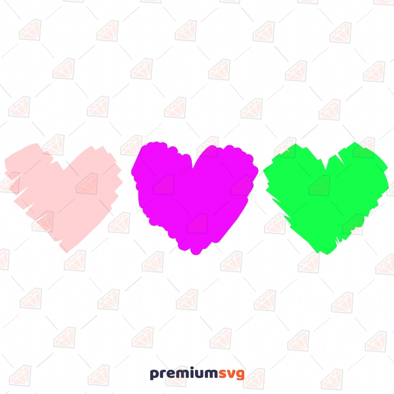 Heart Brush Bundle SVG Cut Files, Heart Bundle Vector Instant Download Drawings Svg