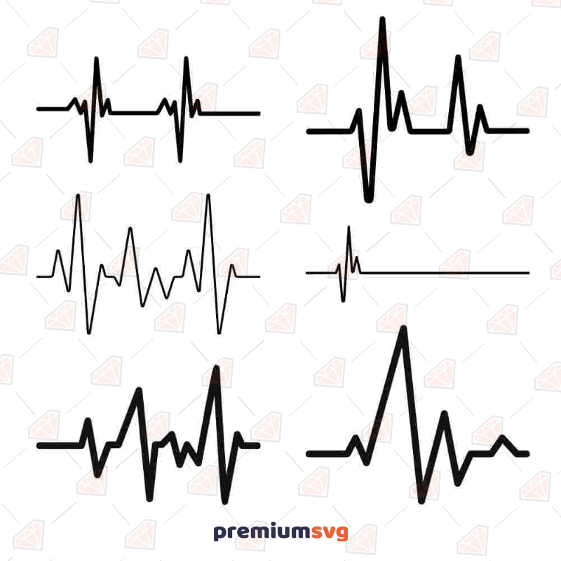 heart rhythm line clipart for flower