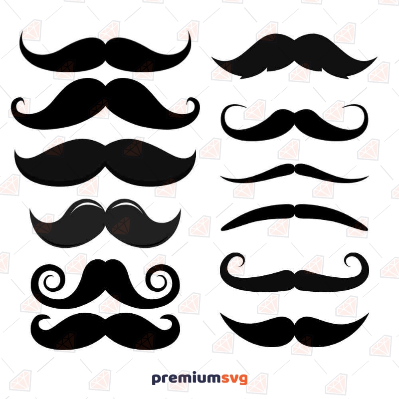 Moustaches Bundle SVG Cut File, Moustaches Clipart Beauty and Fashion Svg