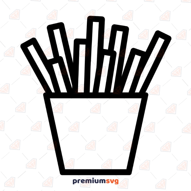 Fries SVG Cut File, Potato Fries Clipart Instant Download Snack Svg