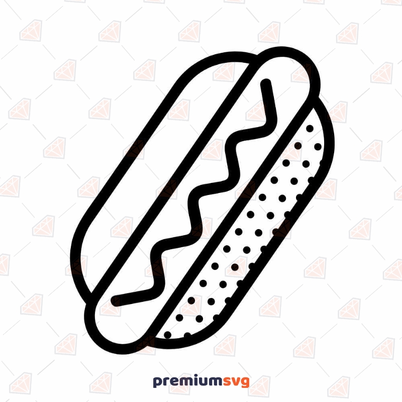 Hot Dog SVG File, Hot Dog Clipart Vector Instant Download Snack Svg