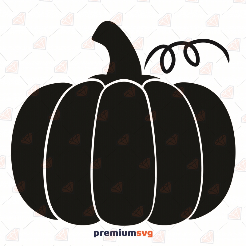 Black Pumpkin SVG, Pumpkin Clipart SVG Instant Download Halloween SVG Svg