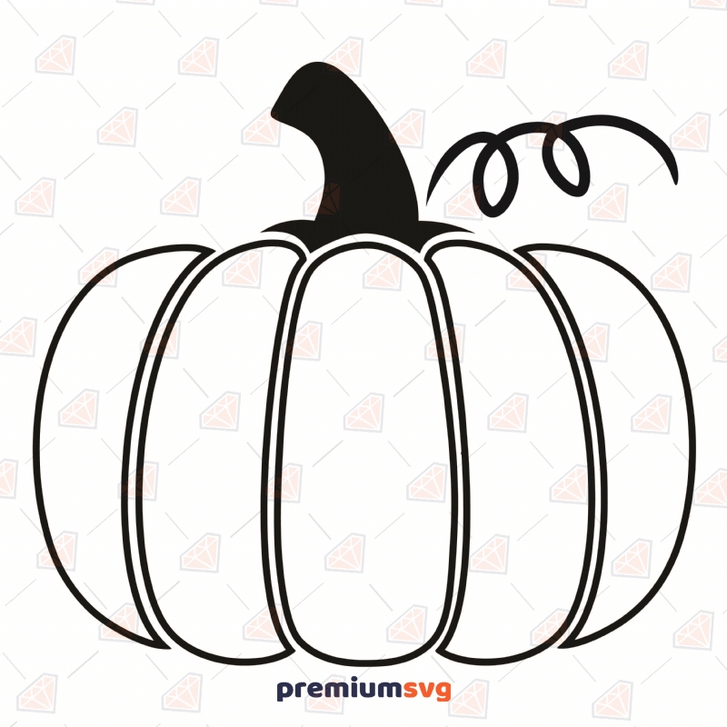Pumpkin Outline SVG, Pumpkin Basic Outline SVG Instant Download Halloween SVG Svg