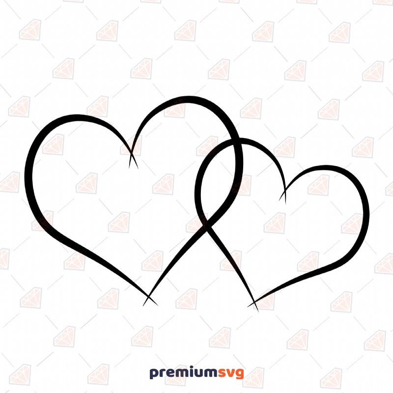 Wedding Heart SVG, Two Hearts Vector Files Drawings Svg