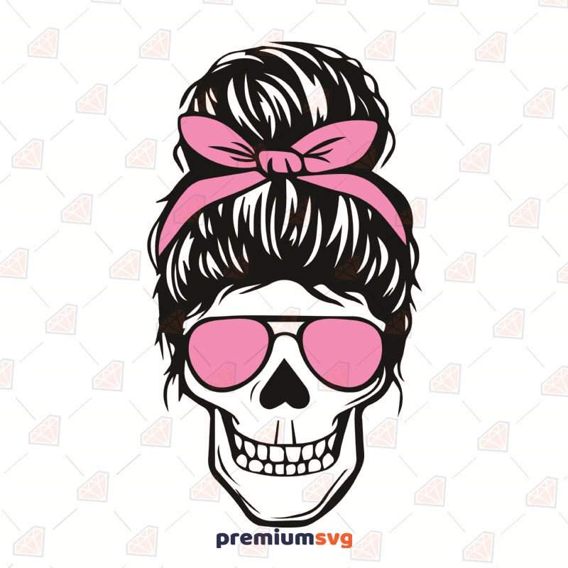 Skull Mom with Glasses SVG Cut File Mother's Day SVG Svg