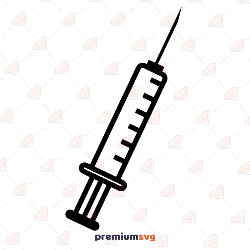 Syringe SVG Vector, Syringe Clipart Cut Files Instant Download Health and Medical Svg