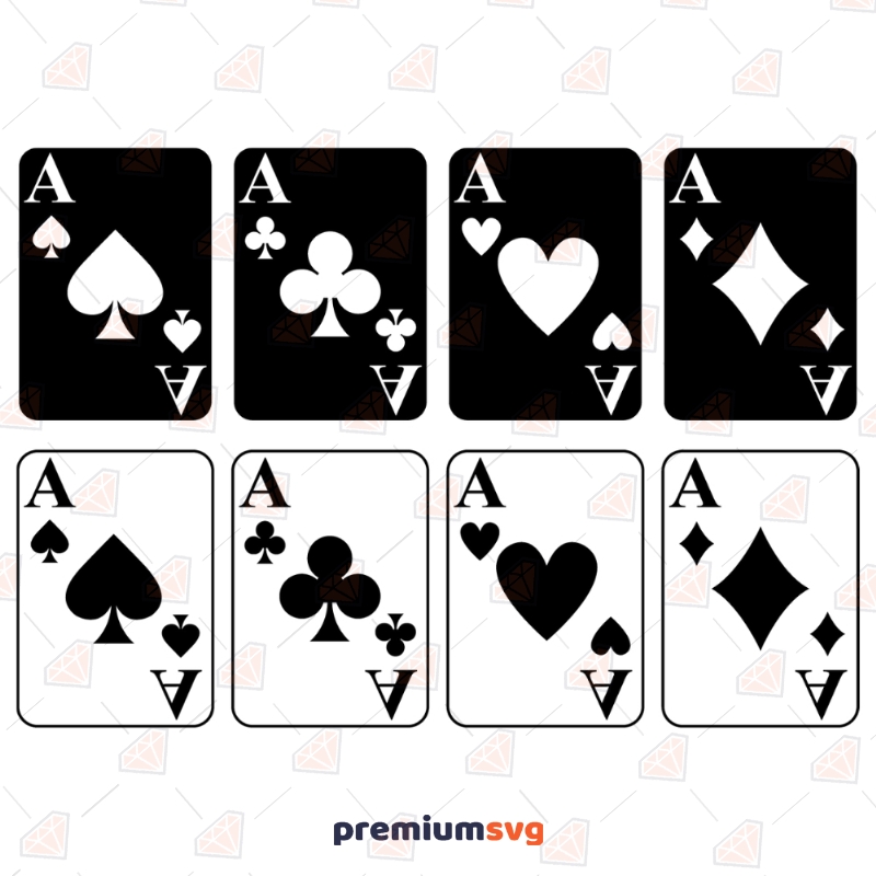 Ace of Clubs SVG Cut Files, Playing Card Clipart Symbols Svg