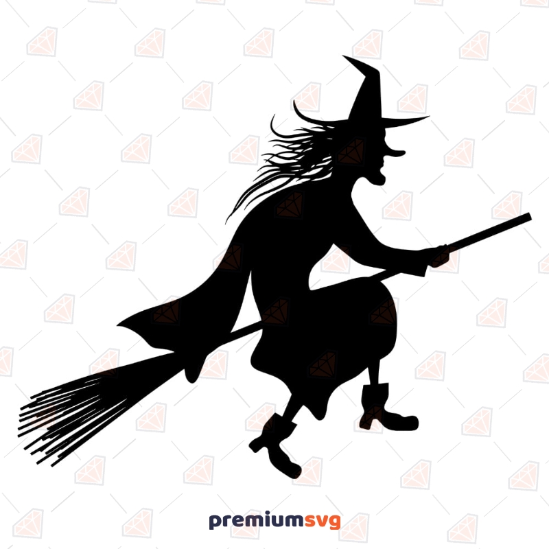 Flying Halloween Witch SVG | Witch Clipart Cut Files Halloween Svg
