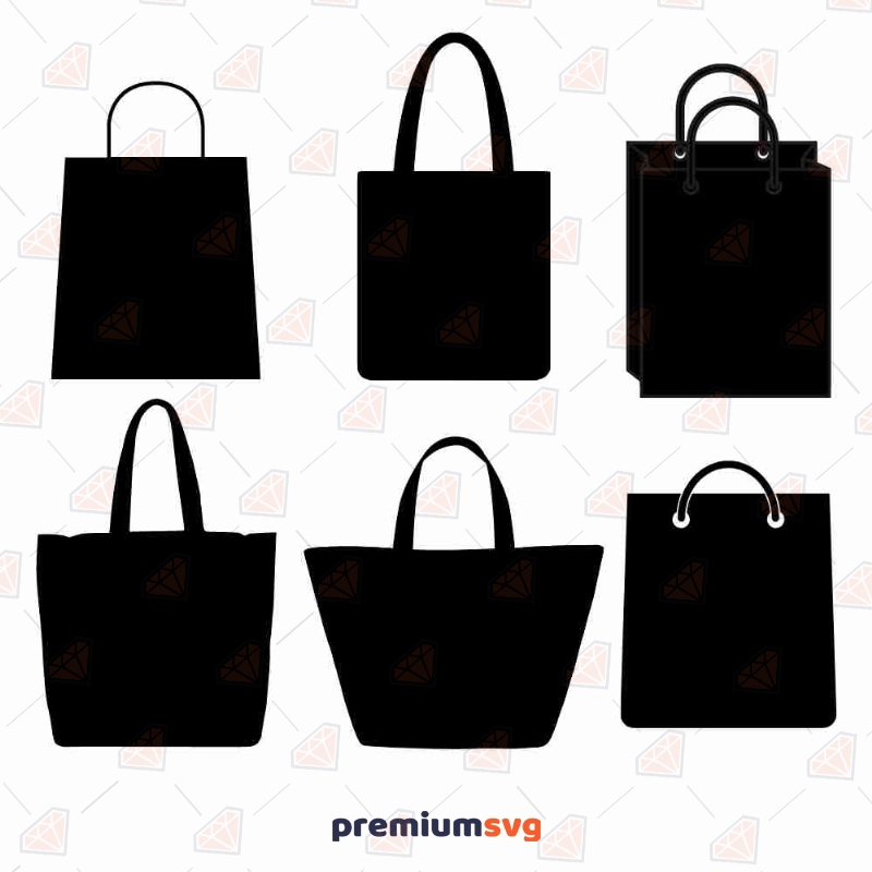 Tote Bag Bundle SVG File, Shopping Bags Vector Beauty and Fashion Svg