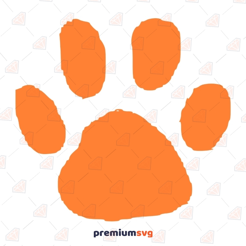 Tiger Paw SVG Cut Files, Tiger Footprint Clipart Instant Download Wild & Jungle Animals SVG Svg
