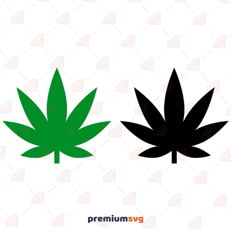 Basic Pot Leaf SVG, Cannabis Leaf Clipart Cut File Plant and Flowers Svg