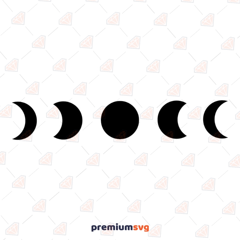 Basic Moon Phases SVG Cut File, Moon Phases Clipart Instant Download Drawings Svg