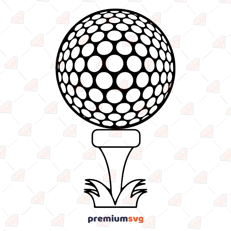 Golf Ball with Tee SVG Vector File, Golf Tee Clipart Golf Svg