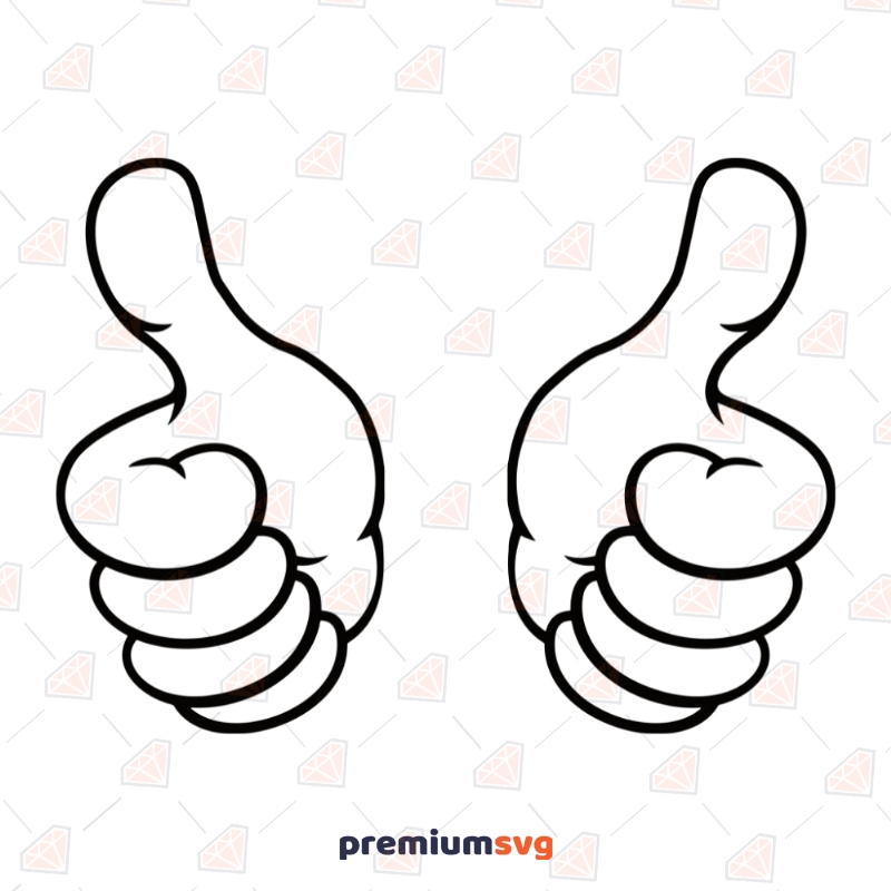Cartoon Thumbs Up SVG, Thumbs Ups Clipart Cut Files | PremiumSVG