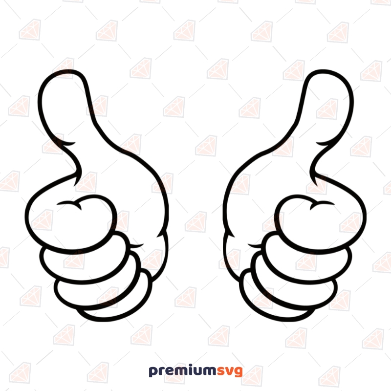 Cartoon Thumbs Up SVG, Thumbs Ups Clipart Cut Files Cartoons Svg