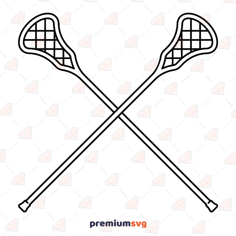 Crossed Lacrosse Stick SVG, Lacrosse Stick Vector File Sports SVG S...