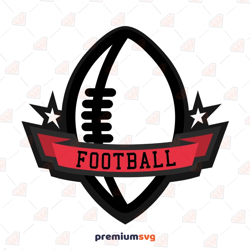 Football Ball with Star SVG Cut File, Instant Download Football SVG Svg