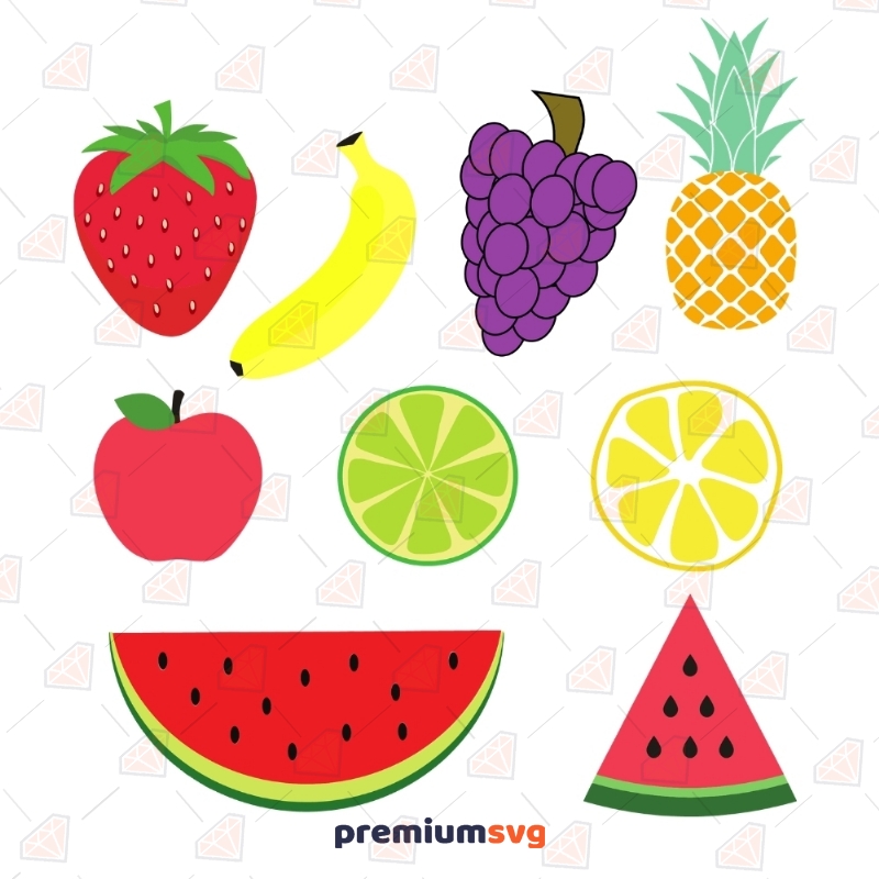 Fruits Svg Bundle & Clipart Files | Summer Fruits Svg Fruits and Vegetables SVG Svg