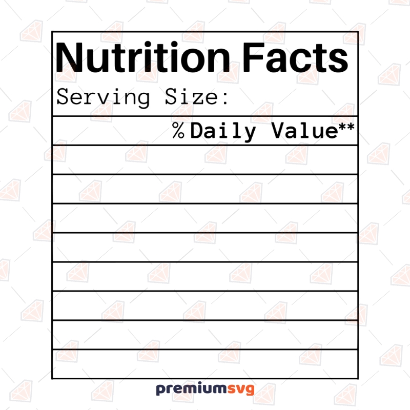 Nutrition Facts SVG Cut Files, Instant Download Nutrition Svg