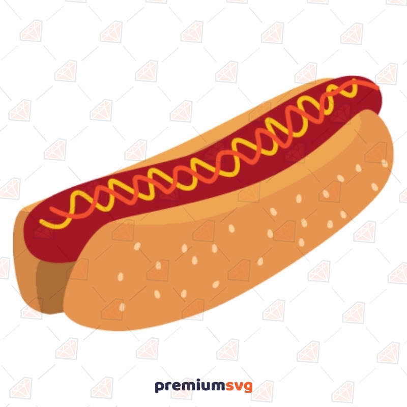 Hot Dog SVG Clipart & Vector Files, Hotdog Cut Files Snack Svg
