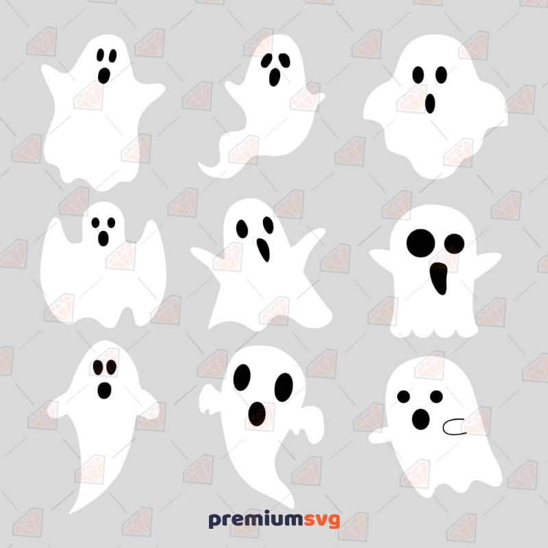 Ghost SVG Bundle, Halloween Scary Ghost Clipart Cut Files | PremiumSVG