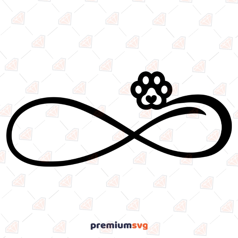 Infinity Paw SVG Cut File | Infinity Pet Love Clipart Pets Svg
