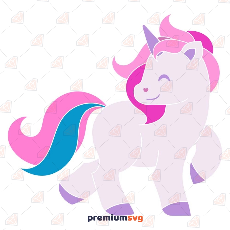 Cute Unicorn SVG Cut File, Little Pony SVG Instant Download Drawings Svg