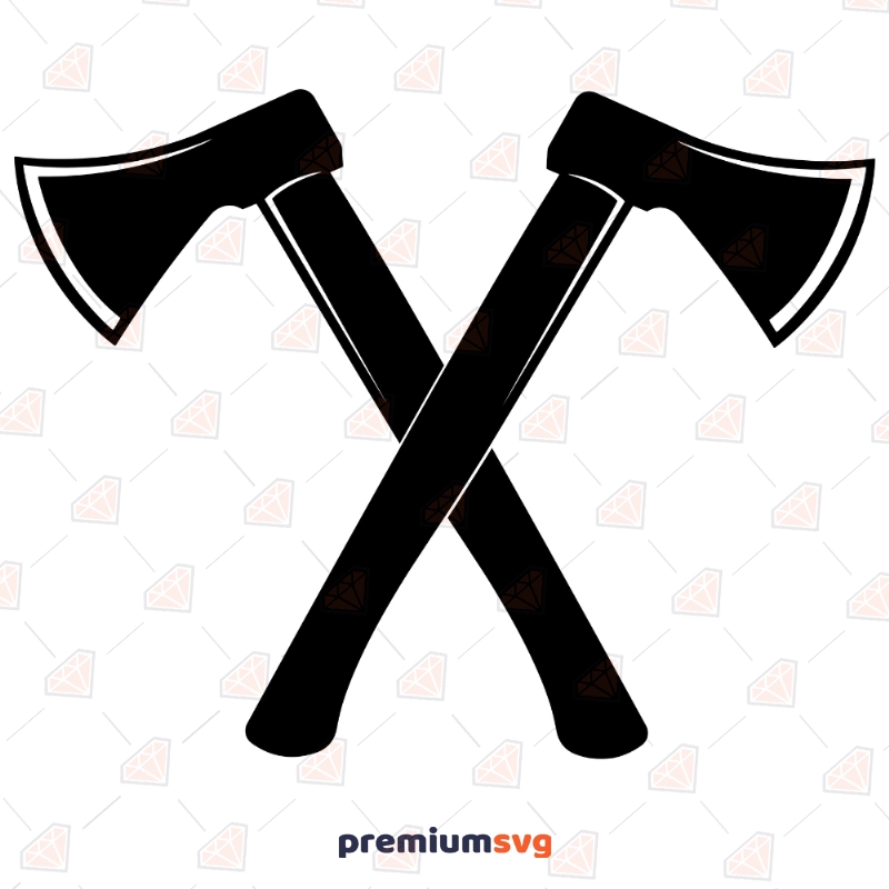 Crossed Axes SVG Cut Files, Crossed Axes Instant Download Drawings Svg