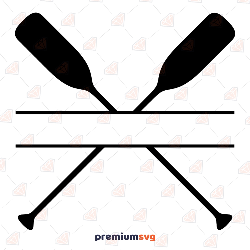Crossed Paddle Monogram SVG Cut File Vector Illustration Svg