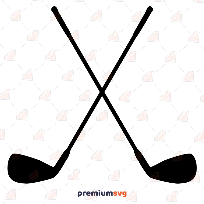 Crossed Golf Clubs SVG, Golf Clubs Clipart Files Instant Download Vector Illustration Svg