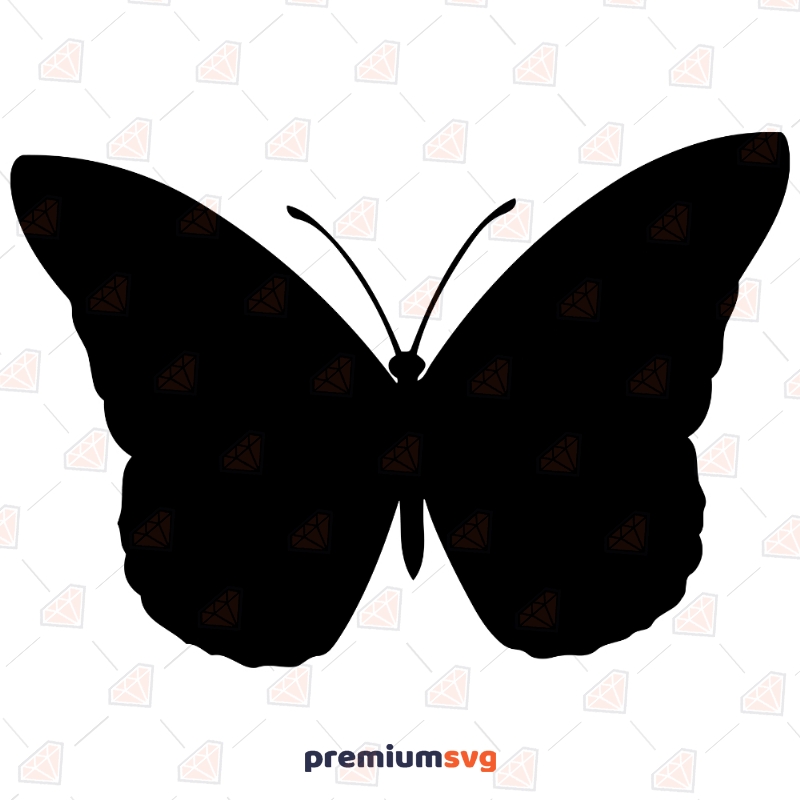Black Plain Butterfly Clipart SVG, Butterfly Vector Instant Download Drawings Svg