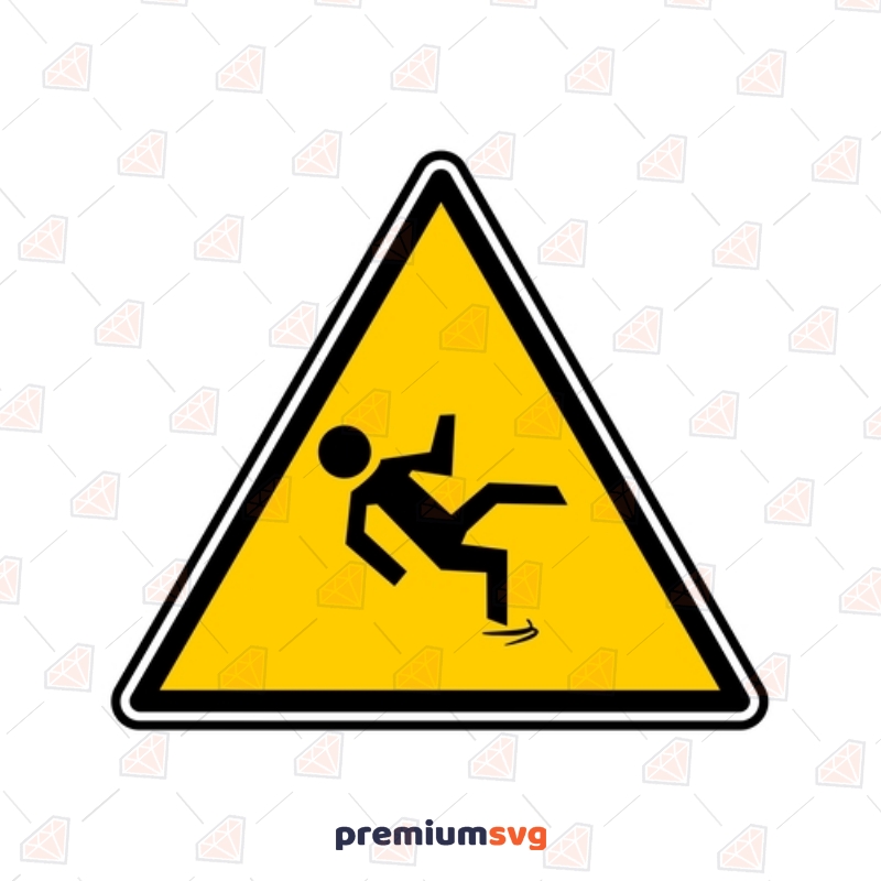 Slippery Floor Signs SVG Cut File, Signs and Symbol Design