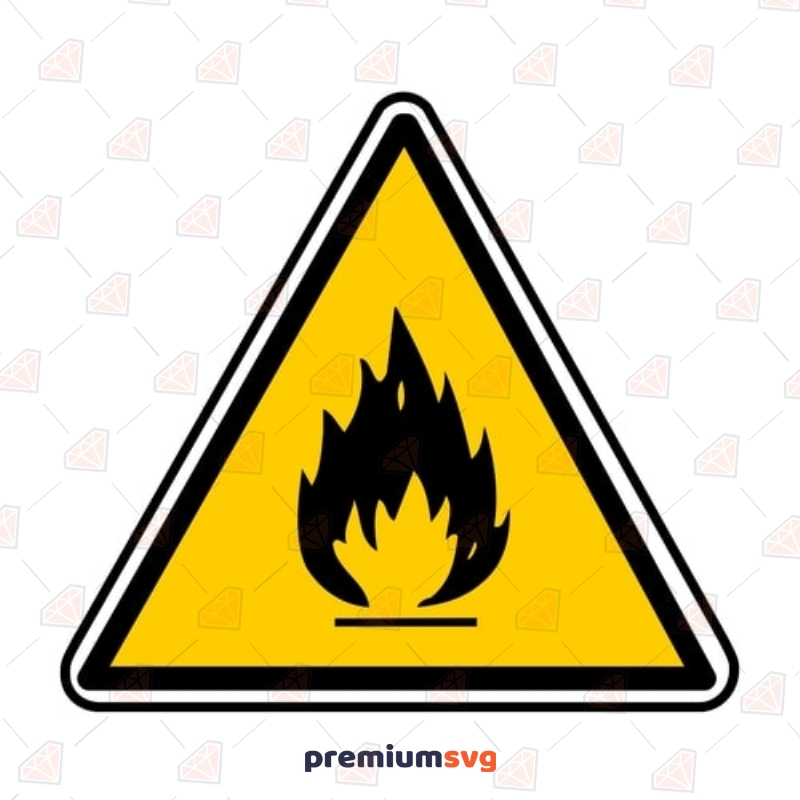 Yellow Fire Sign SVG Cut File, Sign Clipart Street Signs Svg