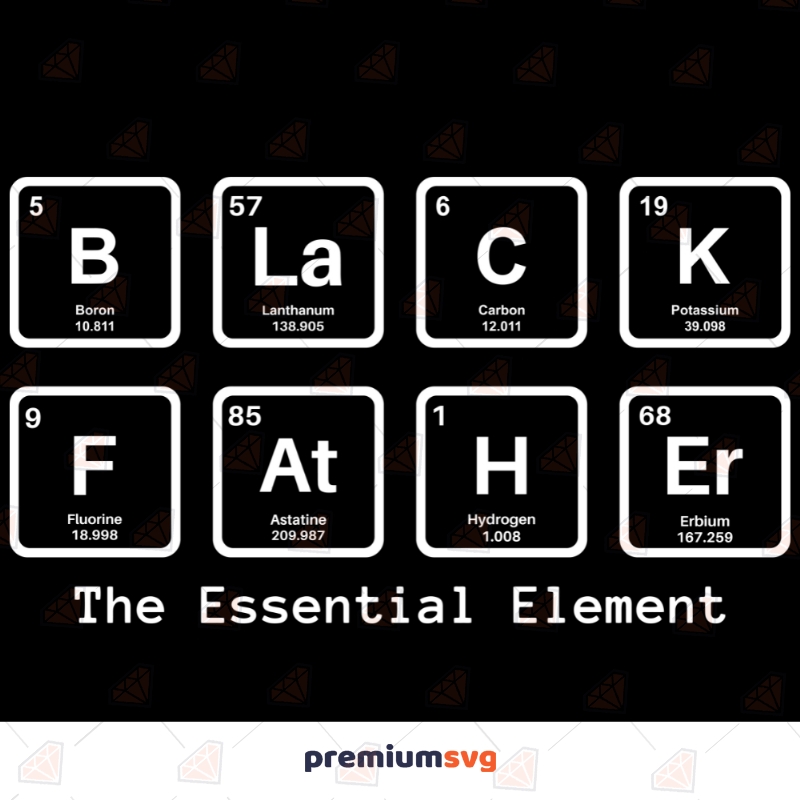 Black Father The Essential Element Svg | Father's Day Periodic Tablo Svg Black Lives Matter Svg